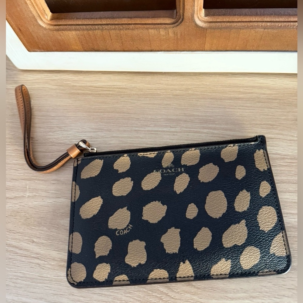 Coach leopard spot wristlet